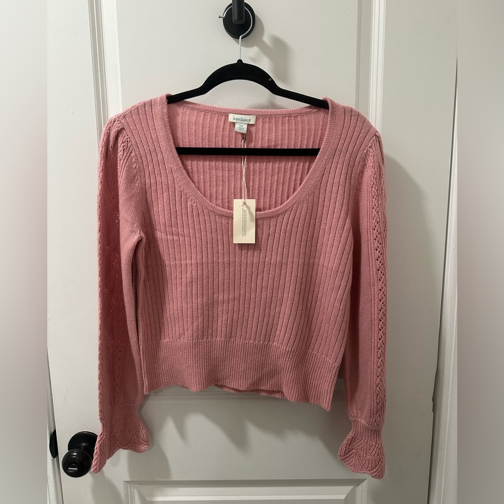Sundance merino wool blend long sleeved sweater with tulip cuff sz PM feminine